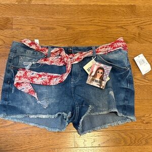 Rewash | NWT Basic Jean Shorts w/ Paisley Belt American Honey Juniors Size 13